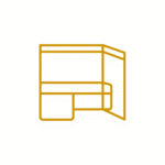 Minimal line icon of exhibition stall design